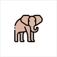 An elephant is shown in a line drawing vector