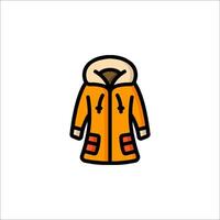 An orange coat with a hood on it vector