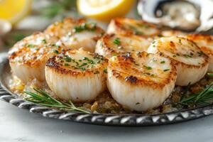 Exquisite Seafood Platter Featuring Fresh Scallops Perfect for Gourmet Dining Experiences photo