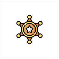 A sheriff's badge icon on a white background vector
