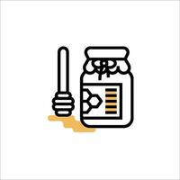 Honey jar icon with a stick and honey vector