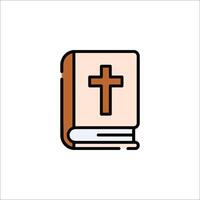 A bible with a cross on it vector