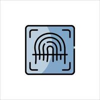 A fingerprint scanner icon on a white background vector
