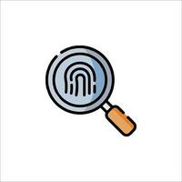 A magnifying glass with a fingerprint on it vector