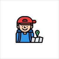 A man with a backpack and a map vector