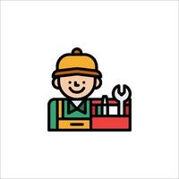 A man with a toolbox icon vector