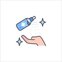 Hand washing with soap and water icon vector