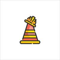 A traffic cone icon on a white background vector