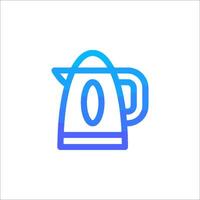 A blue and white icon of a kettle vector