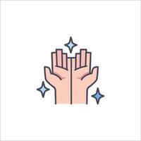 Two hands with stars on them, one with a star and one with a star vector