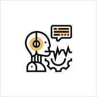 A robot is talking to someone in a conversation vector