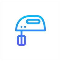 A blue and white icon of a mixer vector