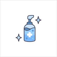 A bottle of hand sanitizer with a cross on it vector