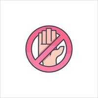 No hand sign icon, no hand sign, no hand sign, no hand sign, no hand vector