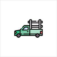 A truck with a ladder on top of it vector