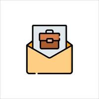 An envelope with a briefcase inside of it vector