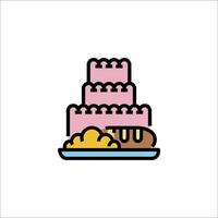 A cake with a sausage on top of it vector