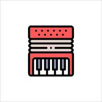 A red accordion icon on a white background vector