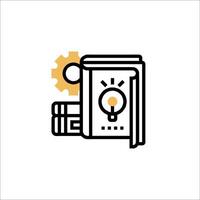 A book with a light bulb on top of it vector