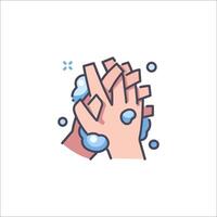 Wash hands icon with soap and water vector