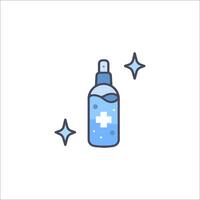A bottle of hand sanitizer with a cross on it vector