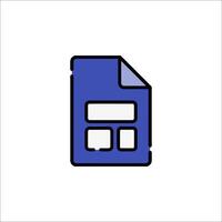 A blue file icon on a white background vector