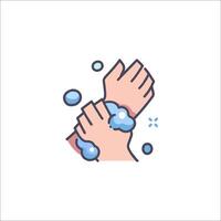 Wash hands icon with soap and water vector