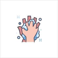 Wash hands icon with soap and water vector