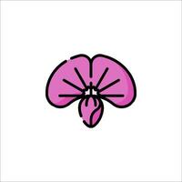 A pink brain icon on a white background vector