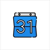 A calendar icon with the number 31 on it vector