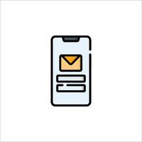 Email icon on smartphone illustration vector
