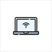 A laptop with wifi icon on a white background vector