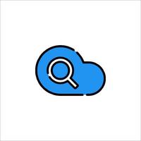 A cloud with a magnifying glass icon vector