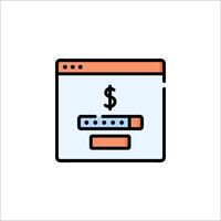 A dollar sign icon on a computer screen vector