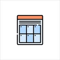 A calendar icon with a square box vector