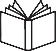 A simple book stroke line art icon and illustration design. vector