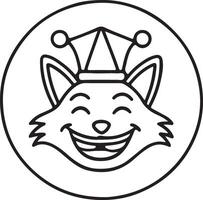 April fool day line art icon and illustration. An April fool outline linear icon design. Isolated on a white background. vector