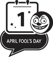 An April fool's day silhouette and illustration design. Funny face with emoji april fool message and typography. vector