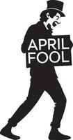 Welcome April Fool's day notice. April fool cartoon silhouette and illustration design. Isolated on a white background. vector