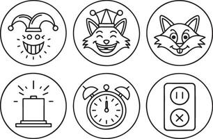 April fool's day line art icons set. Outline and illustration design. Editable linear on a white background. vector