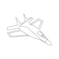 Continuous Aeroplan Line Art Minimalist One Line Aircraft Drawing vector