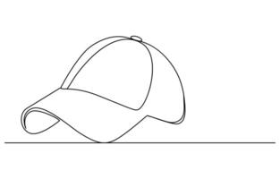 hat cap continuous one line art vector