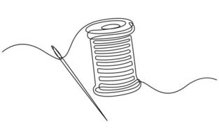 Needle spool of thread button Design for sewing and cutting vector
