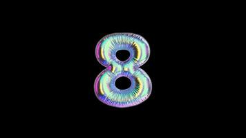 Balloon Iridescent 10-Second Countdown With Exploding Confetti On Alpha video