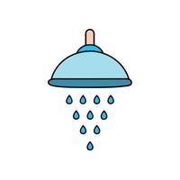 Flat Illustration of a Showerhead with Flowing Water vector