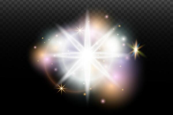 a star with glowing light on background