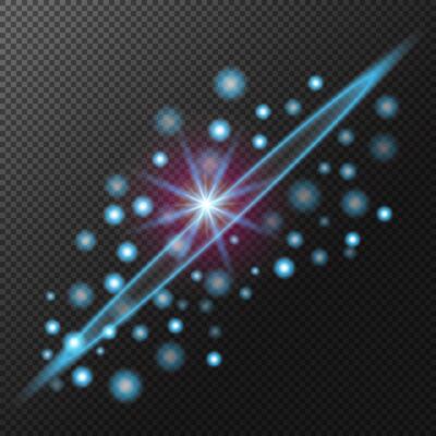 a blue star with glowing lights