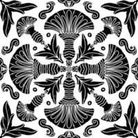 a black design, with a floral pattern vector