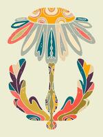 a colorful flower.with a leaf and a leaf vector