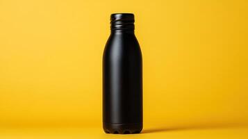 Sleek Minimalist Black Stainless Steel Water Bottle Perfect for Hydration on the Go photo